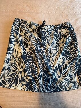 Ripskirt - Aloha Navy Blue Tropical Sport Skirt with Drawstring/Elastic Waist